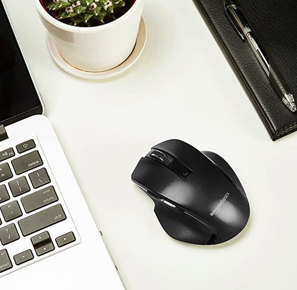 AmazonBasics Ergonomic Wireless Mouse - DPI adjustable - Black